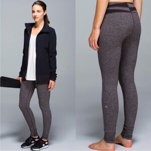 Lululemon Wunder Under Pant Giant Herringbone Black Heathered Black / Brown
